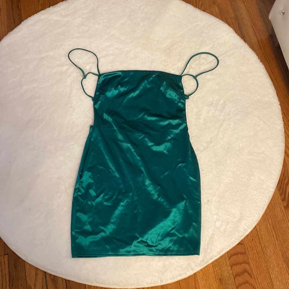 Green Backless Strap Dress